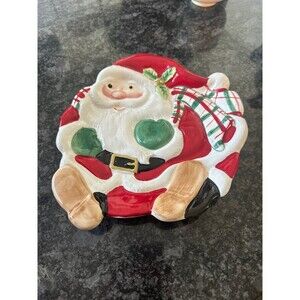 Fitz and Floyd Santa plate Christmas